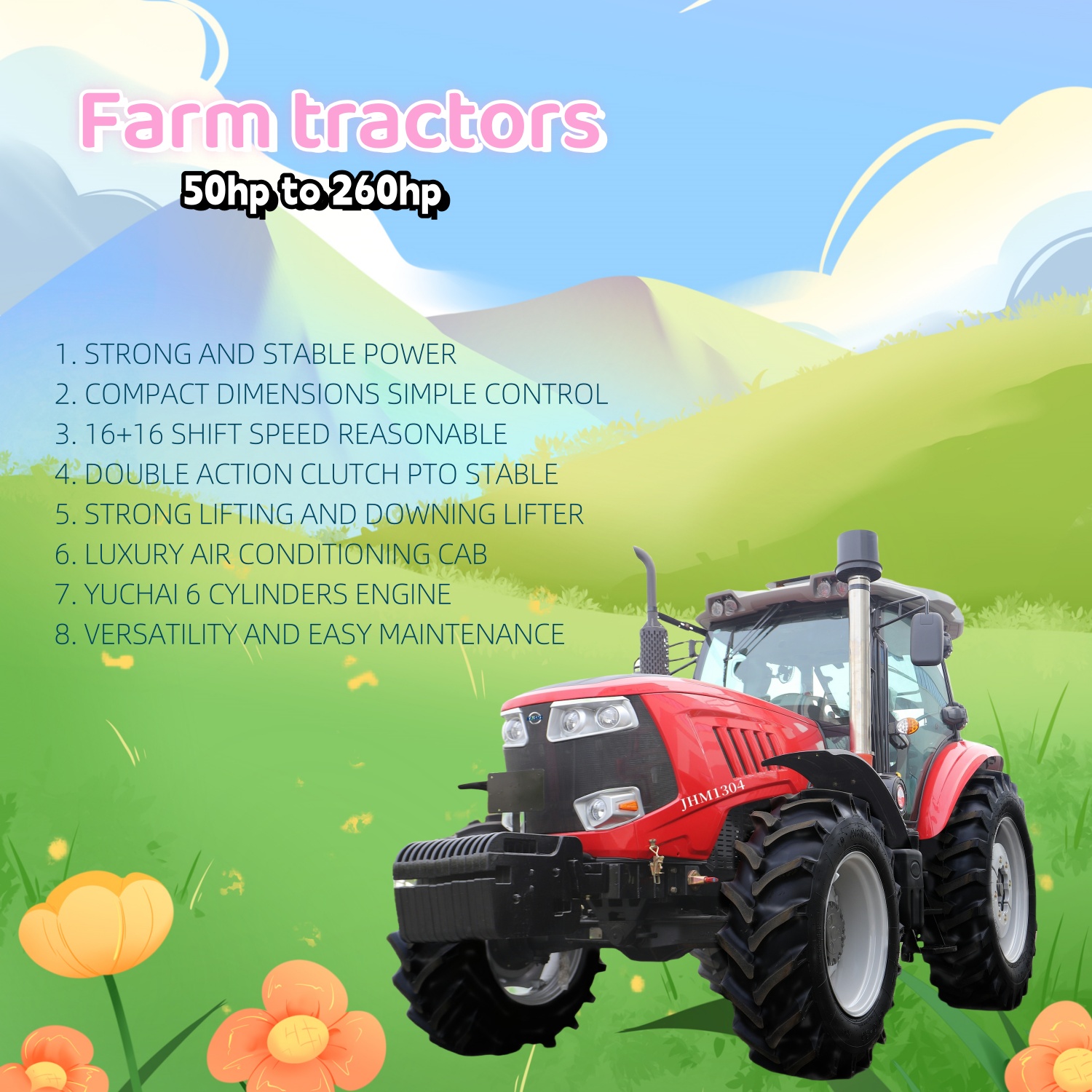 130HP 4WD farm tractor