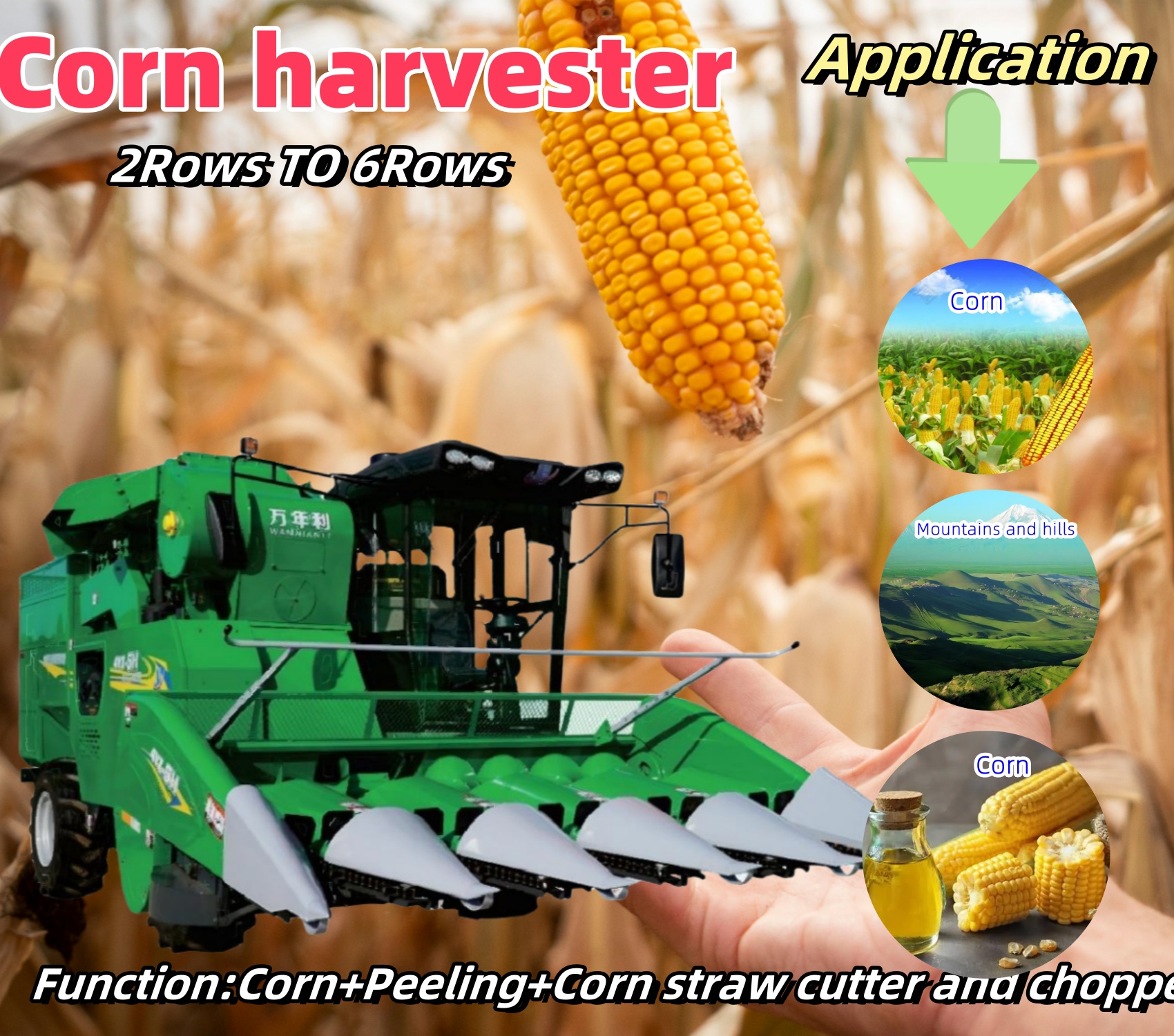 4YZ-5H Corn harvester with 175 HP 5Rows